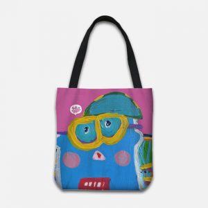 TOTE BAG "SQUARE FACE PURPLE" - PO via WA